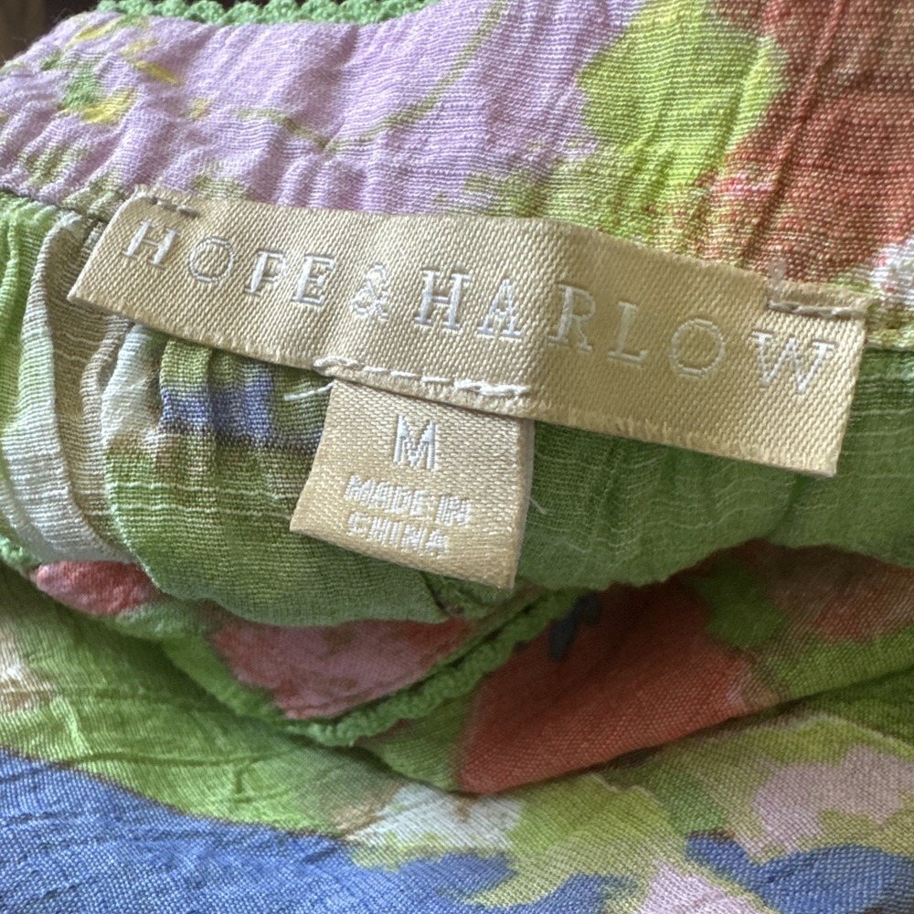 Hope&Harlow 70's Retro Colorful Peasant Boho Festival Summer Resort Top M/Medium - Picture 6 of 8